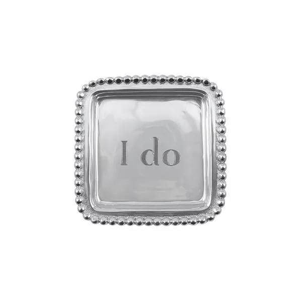 I DO Beaded Square Tray