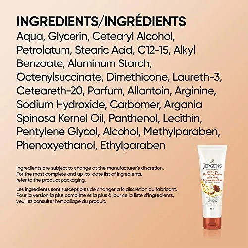 Jergens® Travel Size Ultra Care Restoring Argan Oil-Infused Moisturizer & Body Lotion for Extra-Dry Skin (100 mL)