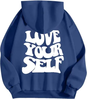 Jesus Loves You Christian Hoodies Women's Letter Graphic Casual Long Sleeve Drawstring Y2k Hoodie Fall Winter Sweatshirt