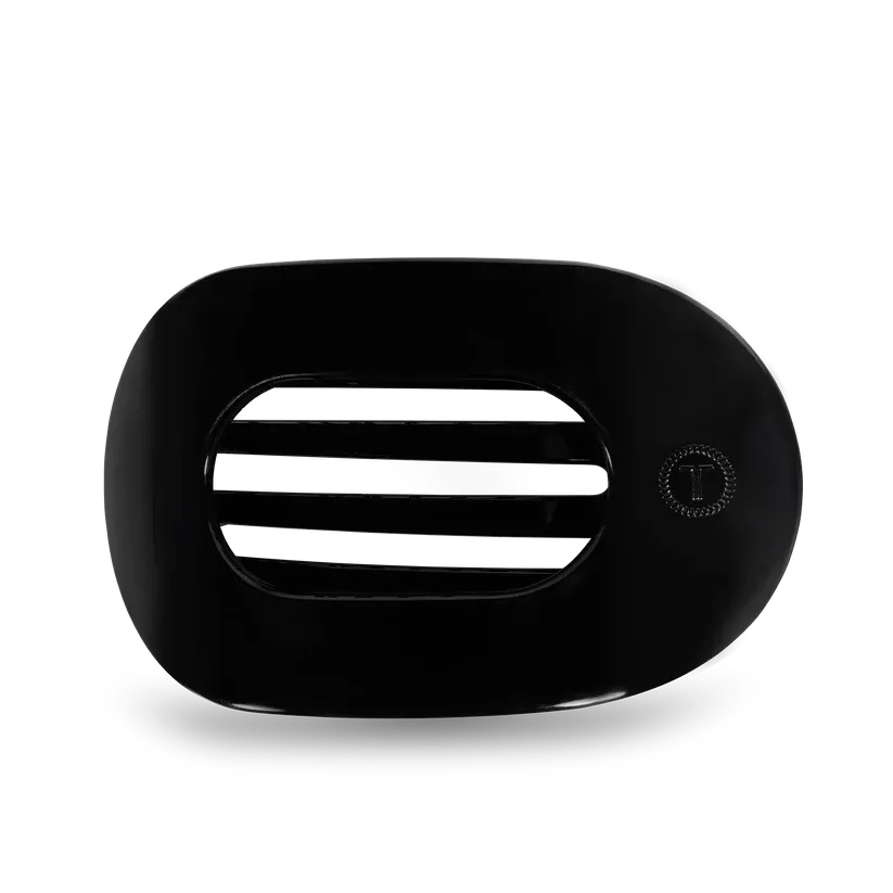 Jet Black Large Flat Round Teleties Clip