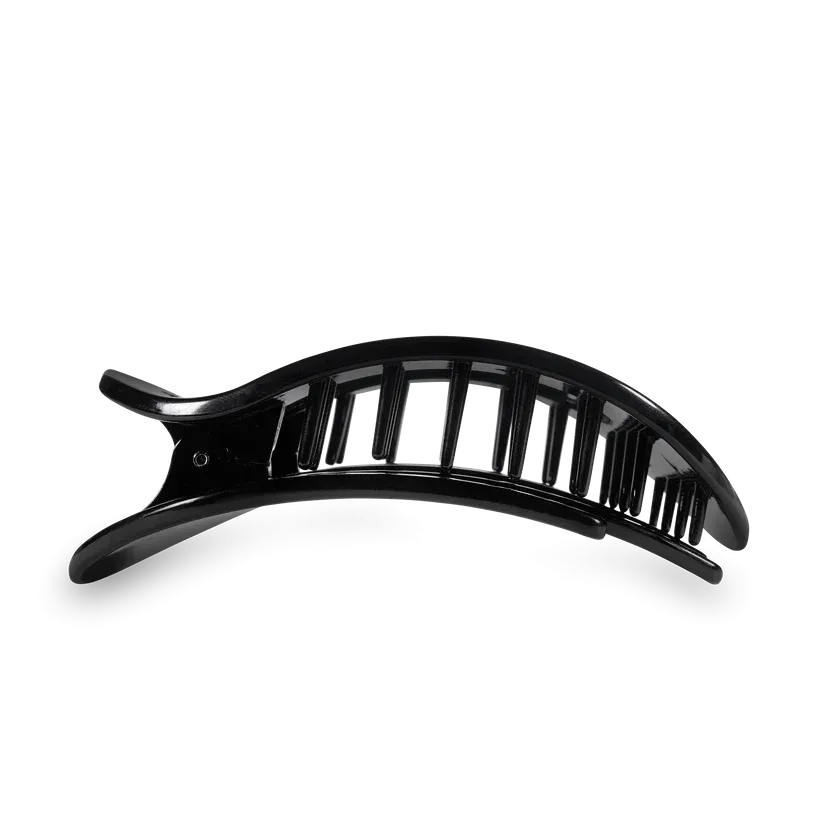 Jet Black Large Flat Round Teleties Clip
