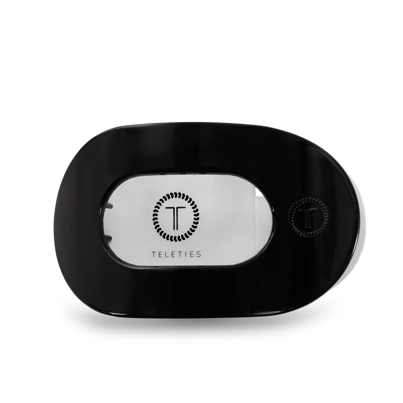 Jet Black Large Flat Round Teleties Clip