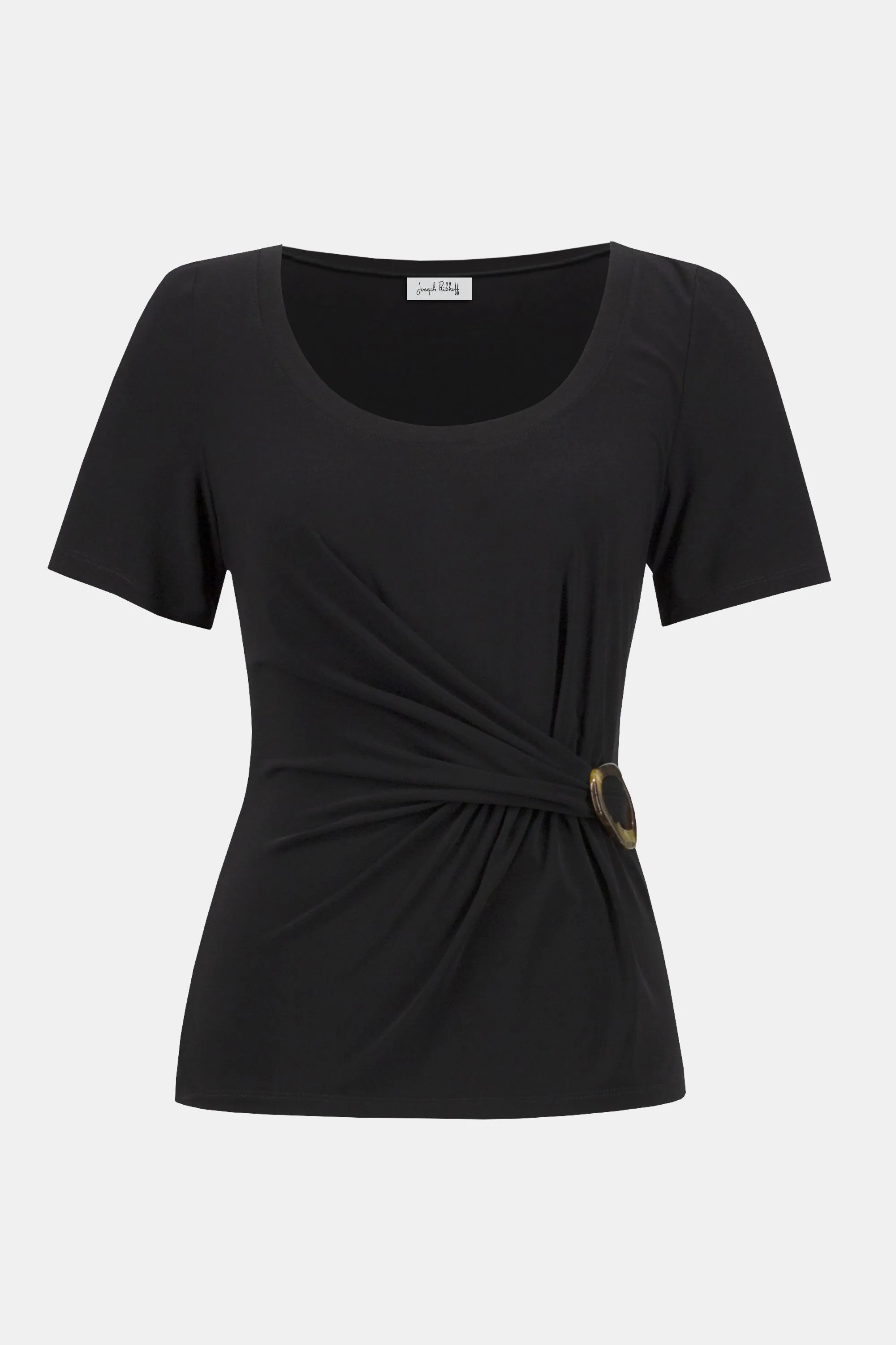 Joseph Ribkoff Silky Knit Fitted Top With Buckle Detail