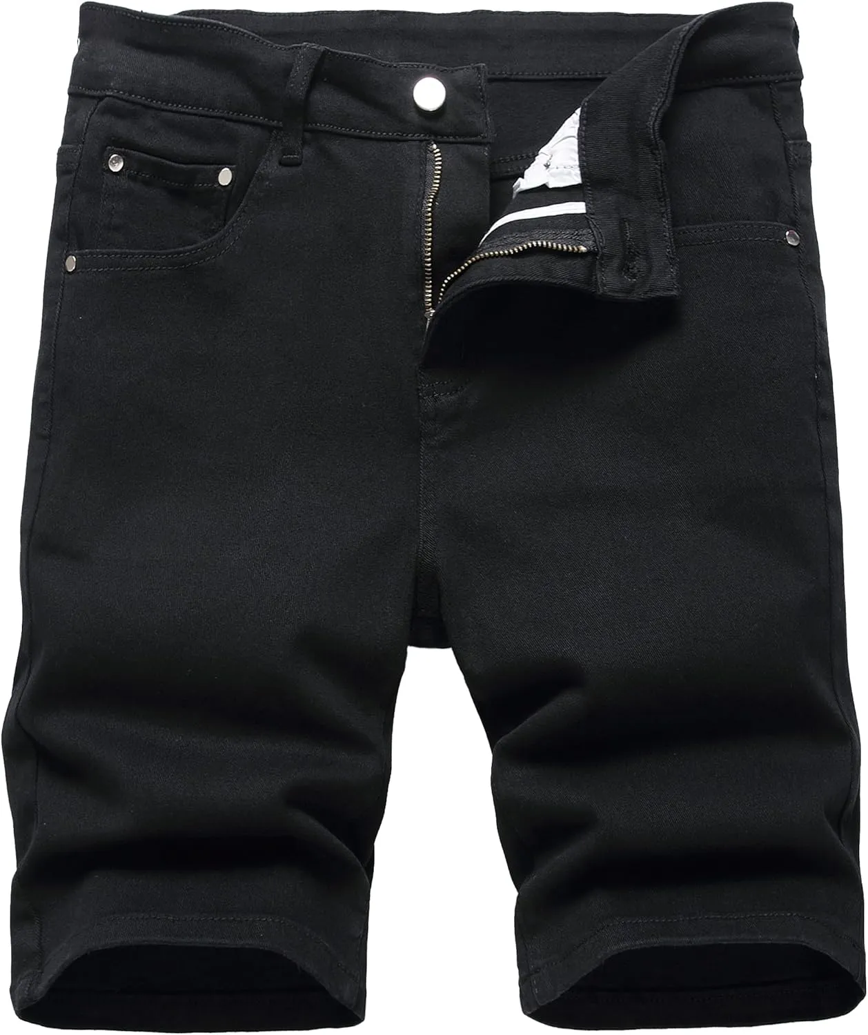 JUNBAOSS Men's Slim Fit Stretch Denim Shorts Ripped Skinny Jean Shorts for Men,Fashion Straight Comfort Flex Waist Short