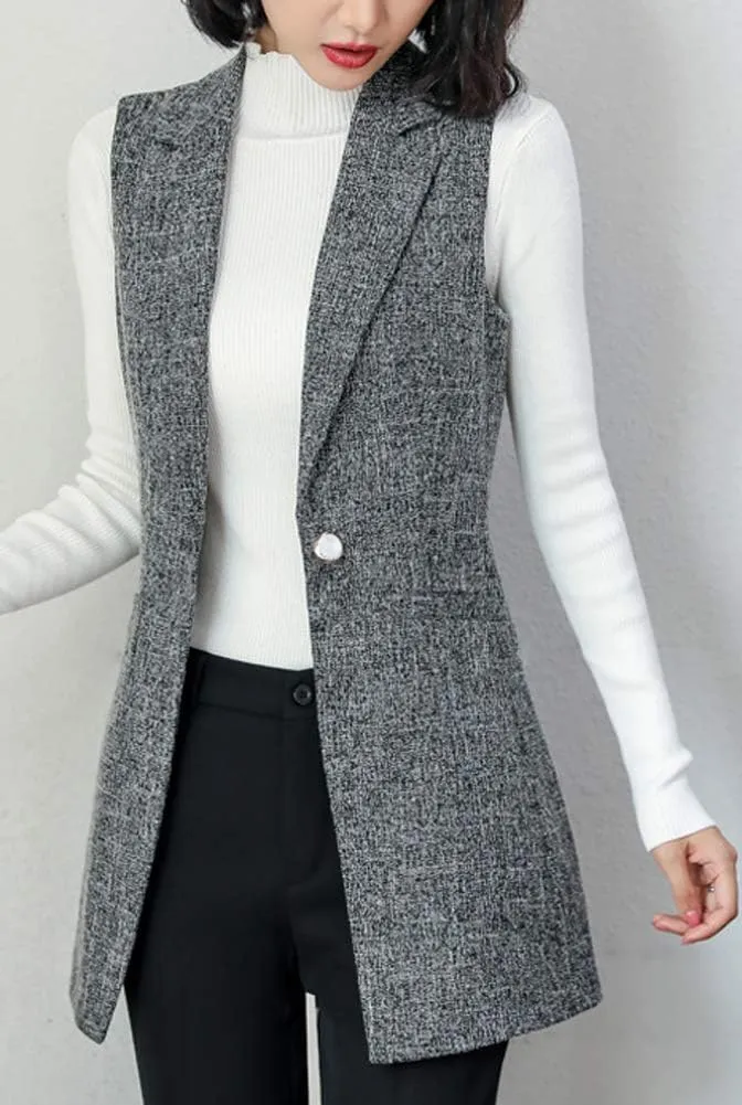 Kedera Women's Sleeveless Vest Blazer Fully Lined Spring Casual Open Front Work Office Tops Jacket Pockets
