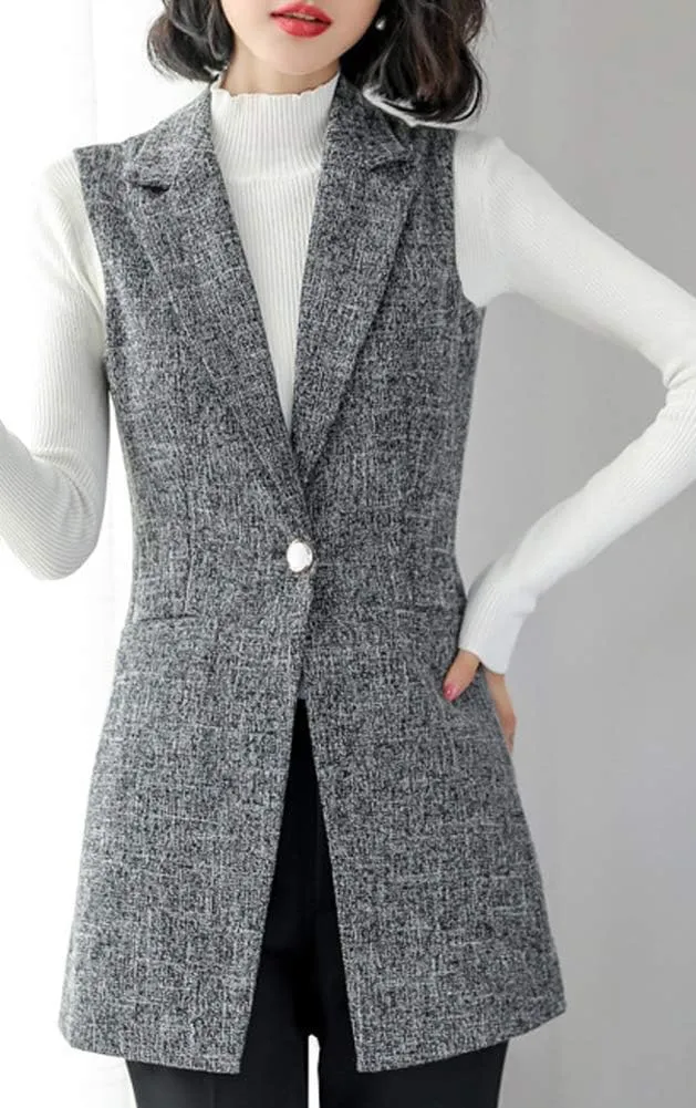 Kedera Women's Sleeveless Vest Blazer Fully Lined Spring Casual Open Front Work Office Tops Jacket Pockets