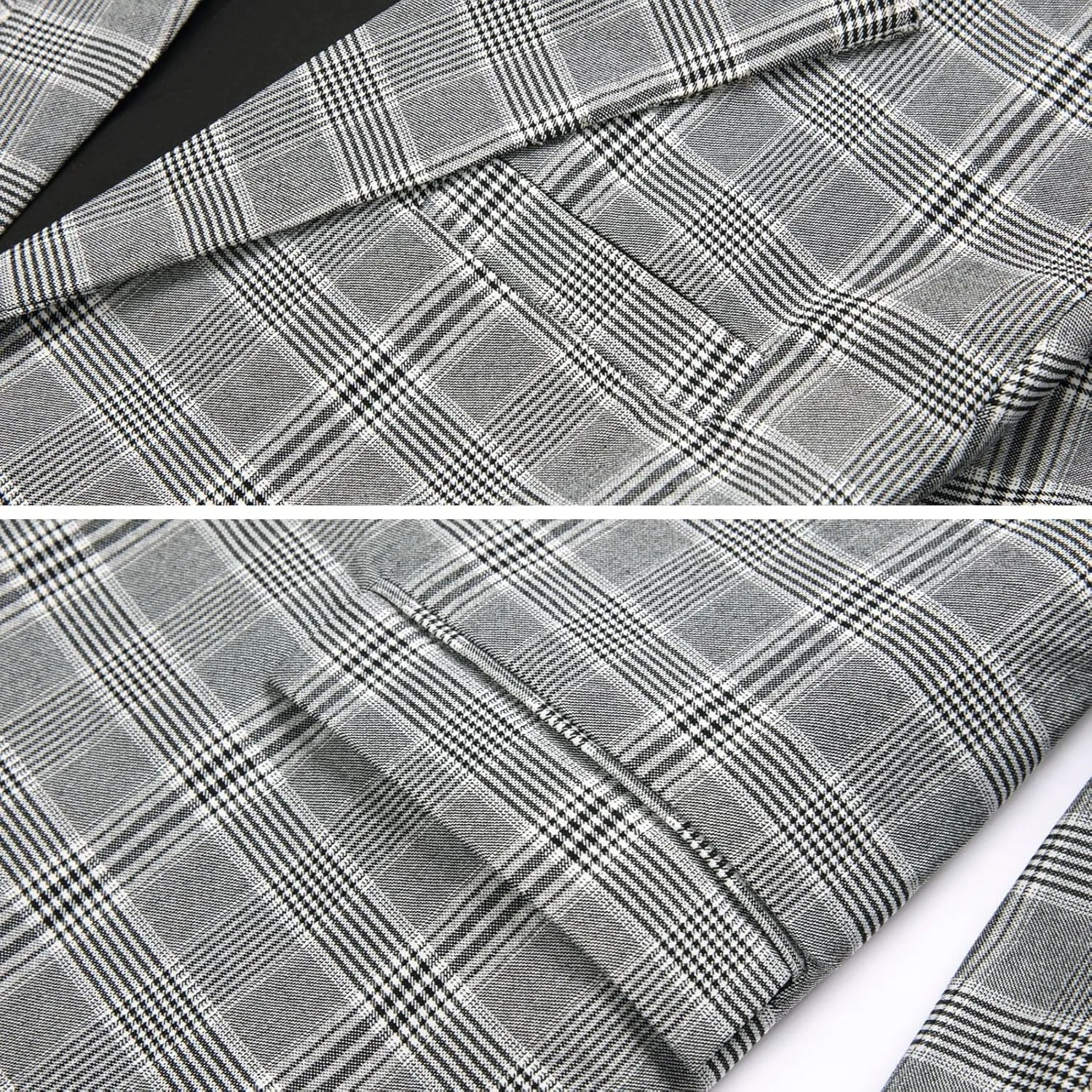 Keevoom Mens Blazer Slim Fit Plaid Suit Jacket Two Button Lightweight Casual Sport Coats Checkered Blazer
