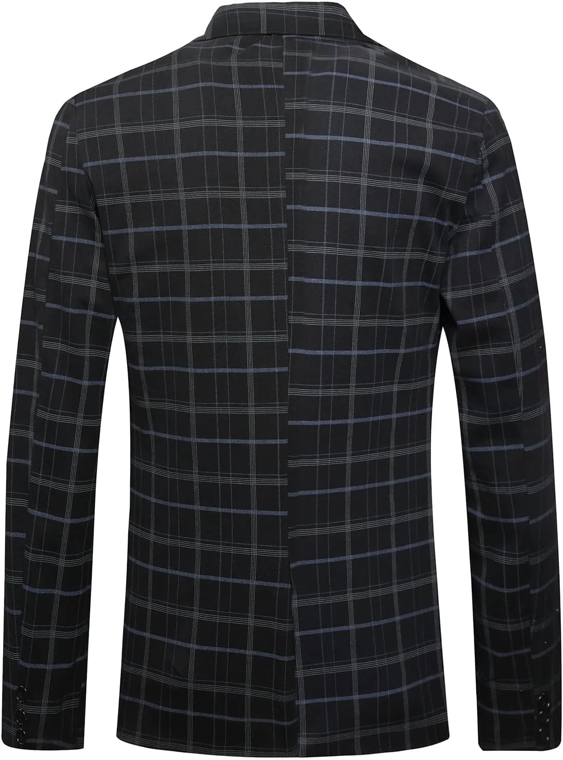 Keevoom Mens Blazer Slim Fit Plaid Suit Jacket Two Button Lightweight Casual Sport Coats Checkered Blazer