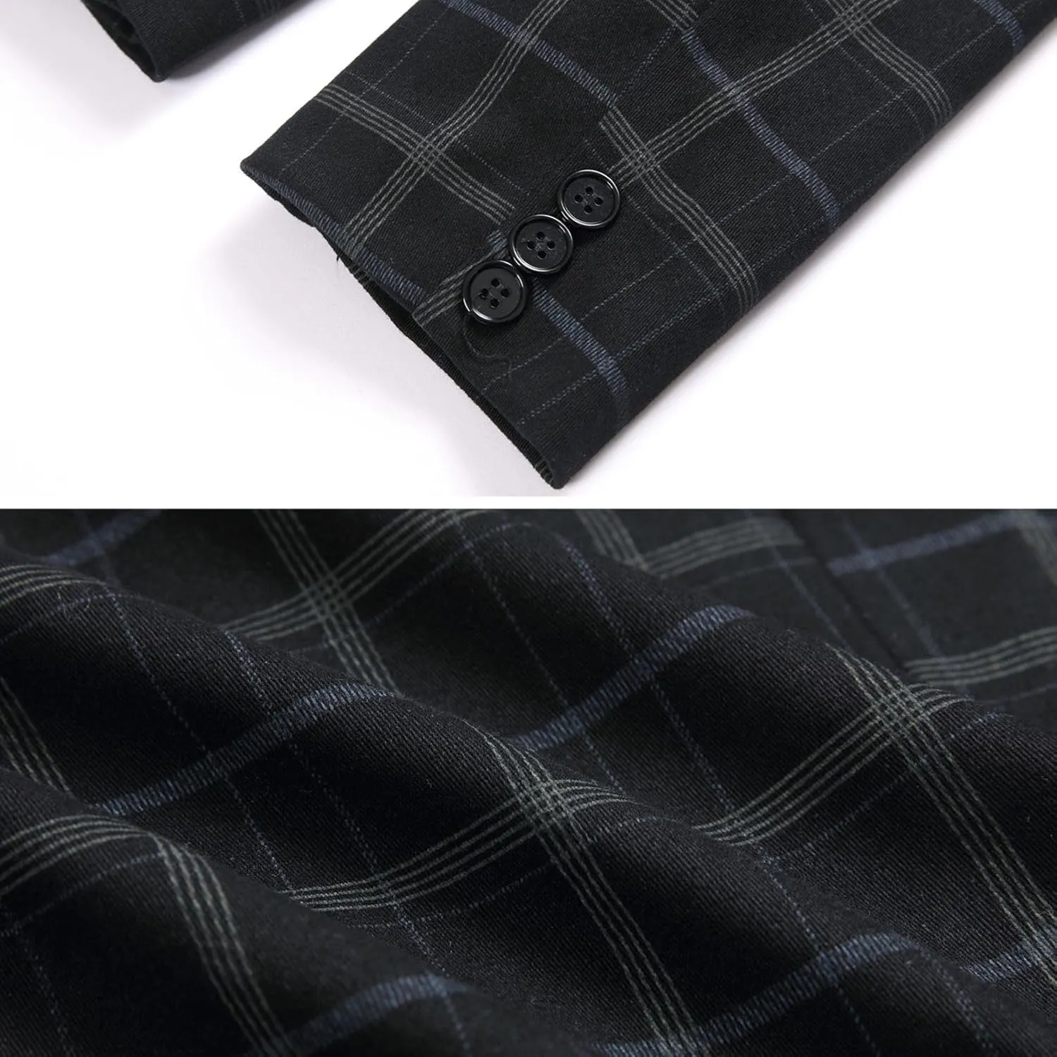 Keevoom Mens Blazer Slim Fit Plaid Suit Jacket Two Button Lightweight Casual Sport Coats Checkered Blazer