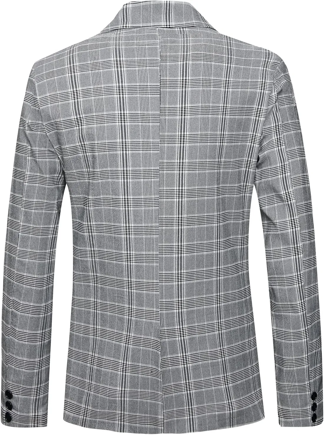 Keevoom Mens Blazer Slim Fit Plaid Suit Jacket Two Button Lightweight Casual Sport Coats Checkered Blazer