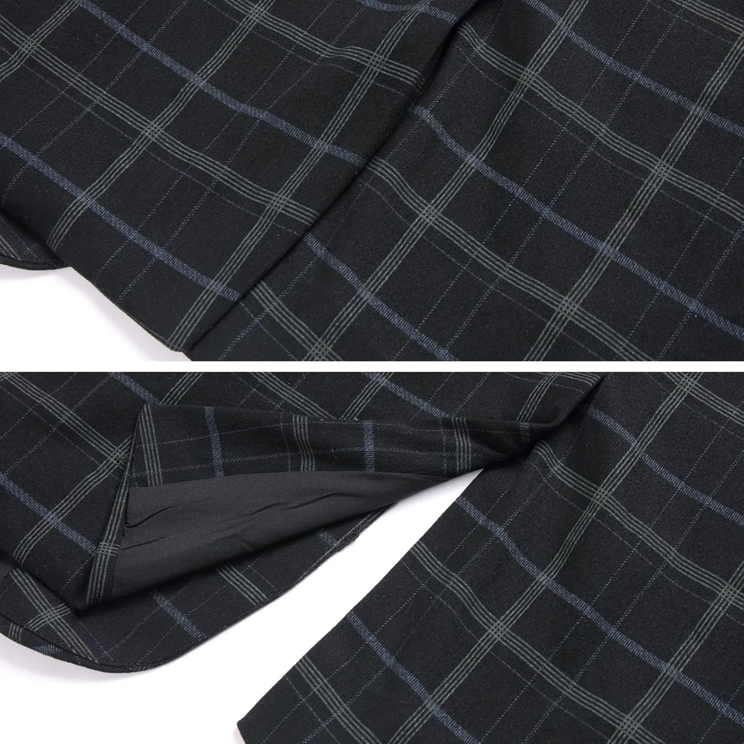 Keevoom Mens Blazer Slim Fit Plaid Suit Jacket Two Button Lightweight Casual Sport Coats Checkered Blazer