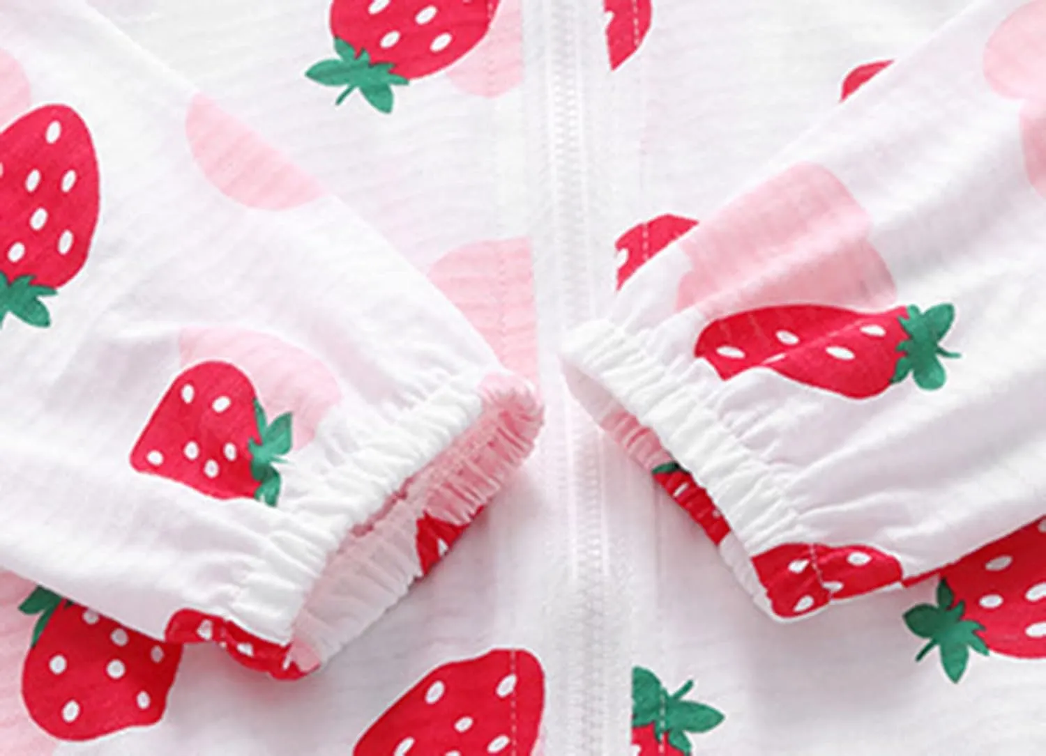 Kids Baby Toddler Girls Strawberry Print Spring Fall Outerwear Windbreaker Zipper Hooded Jackets Coat Rain Jacket