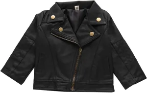 Kids Leather Zipper Outerwear Coat Short Jacket Coat For Boys Girls Lapel Jacket 3 To 6 Month Baby Girl Clothes