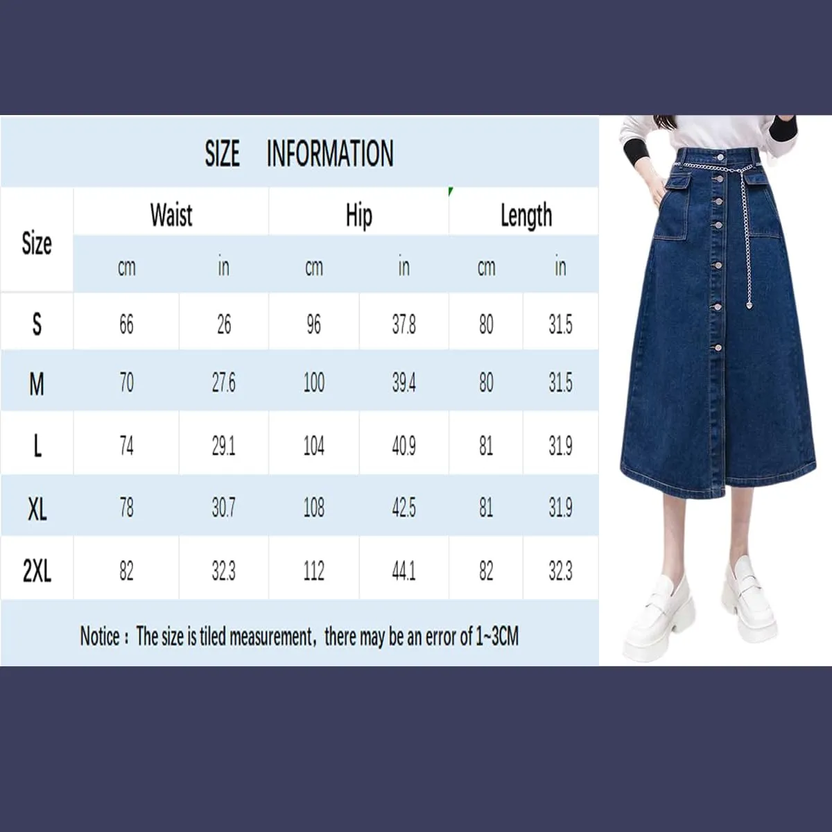 Korean Vintage Denim Skirt, Women's high Waisted Pocket Button Denim Skirt, Harajuku Denim Skirt