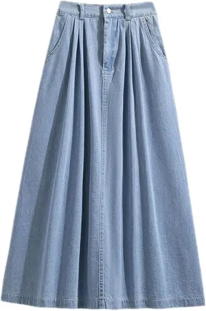 Korean Vintage Denim Skirt, Women's Oversized high Waisted Denim Skirt, Harajuku Denim Skirt