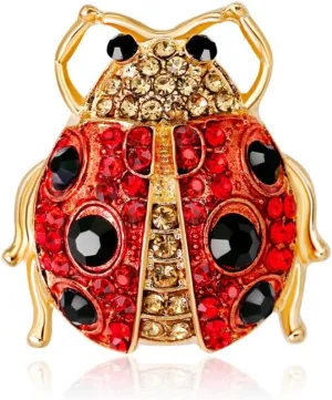 Ladybug Brooch Pins for Women, Red Ladybug Brooch Pin, Cute Ladybug Animal Brooch Lapel Pin, Bohemian Ladybug Insect Brooches Pins for Women Hat Bag Suit Dress Accessories Jewelry