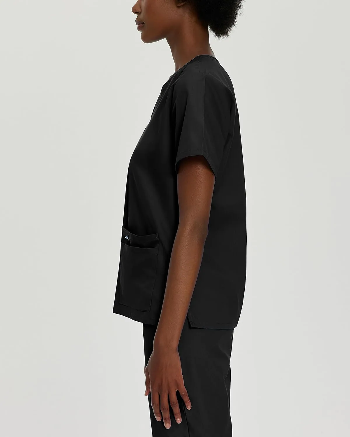 Landau Essentials Relaxed Fit 4-Pocket V-Neck Scrub Top for Women 8219