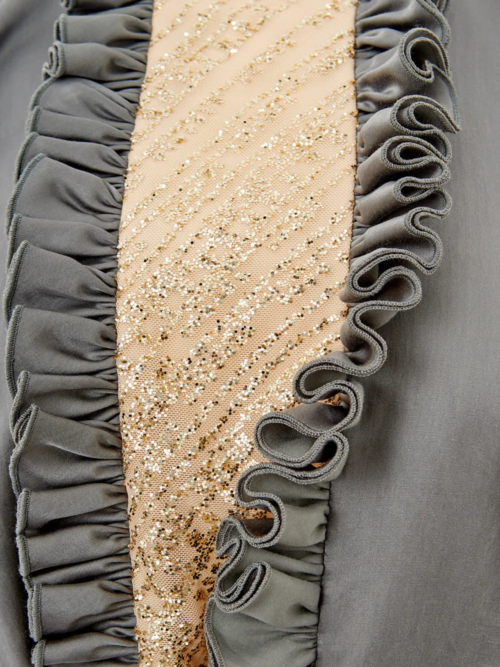 Lardini Elegant Silk Ruffled Top for a Sophisticated Look