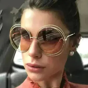 Large Frame Round Frame Unisex Sun Glasses True Film Ink Mirror Flat Light Mirror