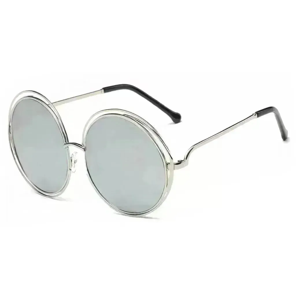 Large Frame Round Frame Unisex Sun Glasses True Film Ink Mirror Flat Light Mirror