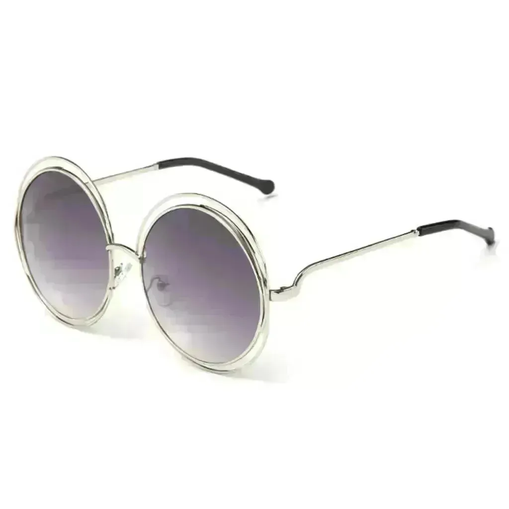 Large Frame Round Frame Unisex Sun Glasses True Film Ink Mirror Flat Light Mirror