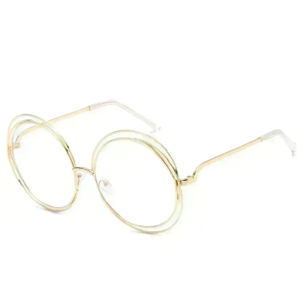 Large Frame Round Frame Unisex Sun Glasses True Film Ink Mirror Flat Light Mirror