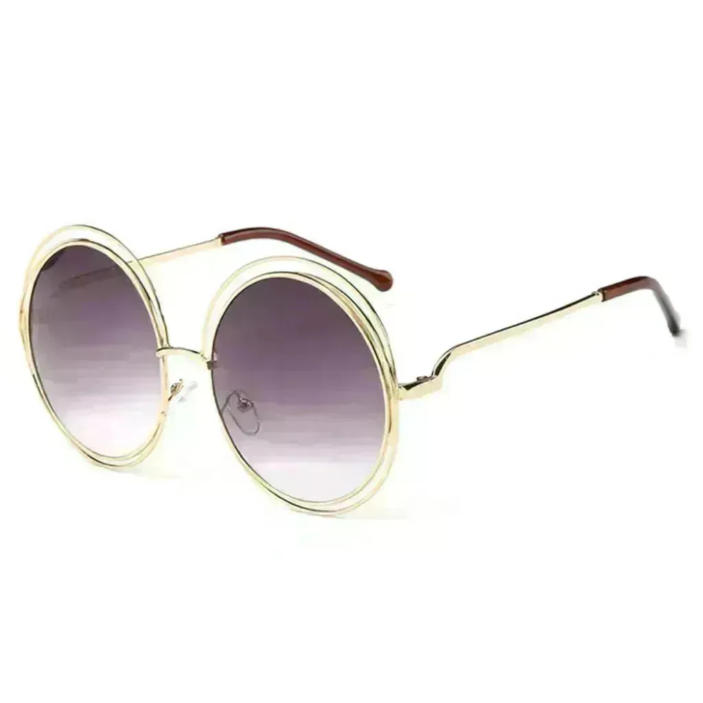 Large Frame Round Frame Unisex Sun Glasses True Film Ink Mirror Flat Light Mirror