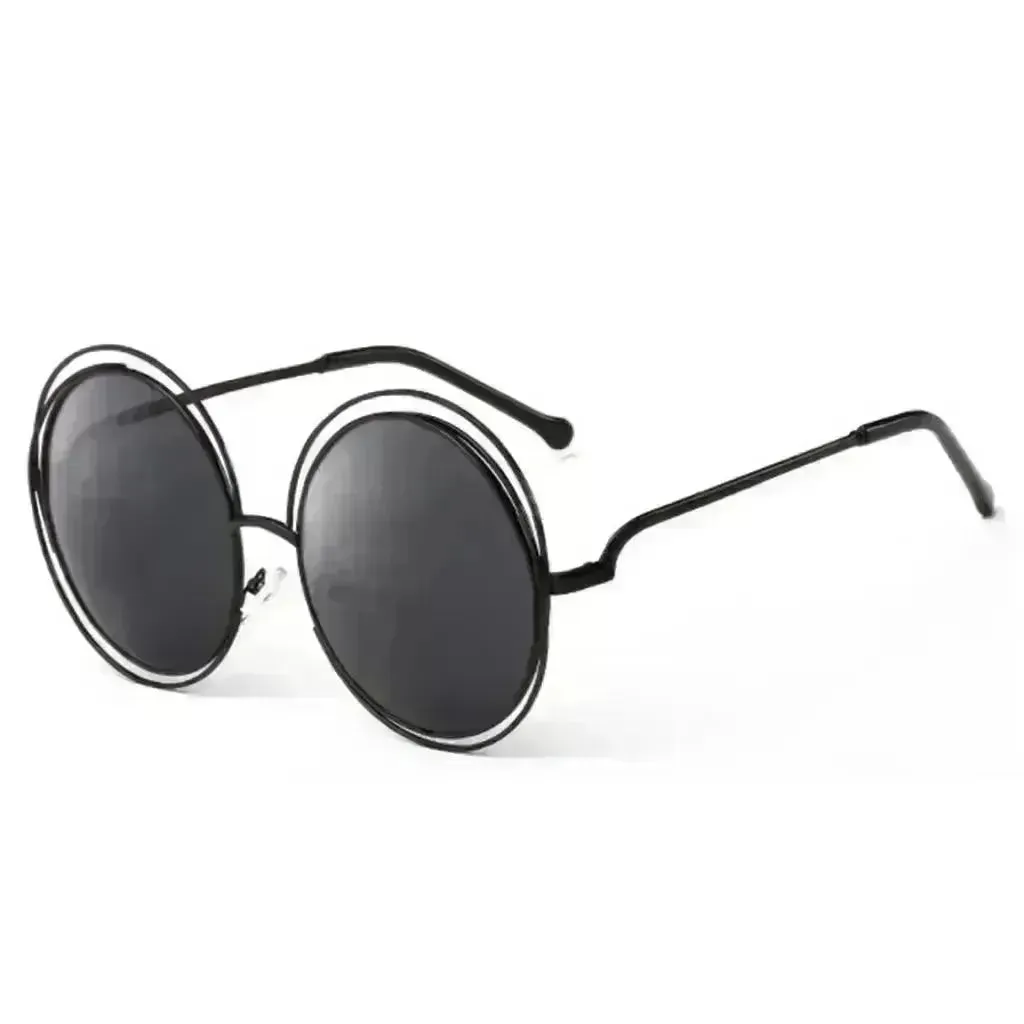 Large Frame Round Frame Unisex Sun Glasses True Film Ink Mirror Flat Light Mirror