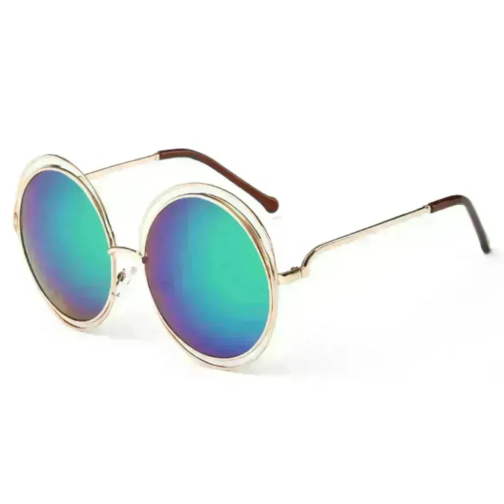 Large Frame Round Frame Unisex Sun Glasses True Film Ink Mirror Flat Light Mirror