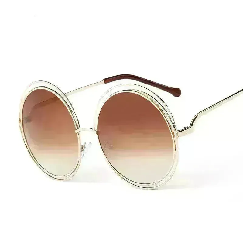 Large Frame Round Frame Unisex Sun Glasses True Film Ink Mirror Flat Light Mirror