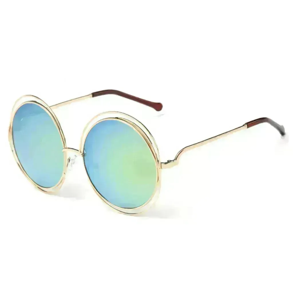 Large Frame Round Frame Unisex Sun Glasses True Film Ink Mirror Flat Light Mirror