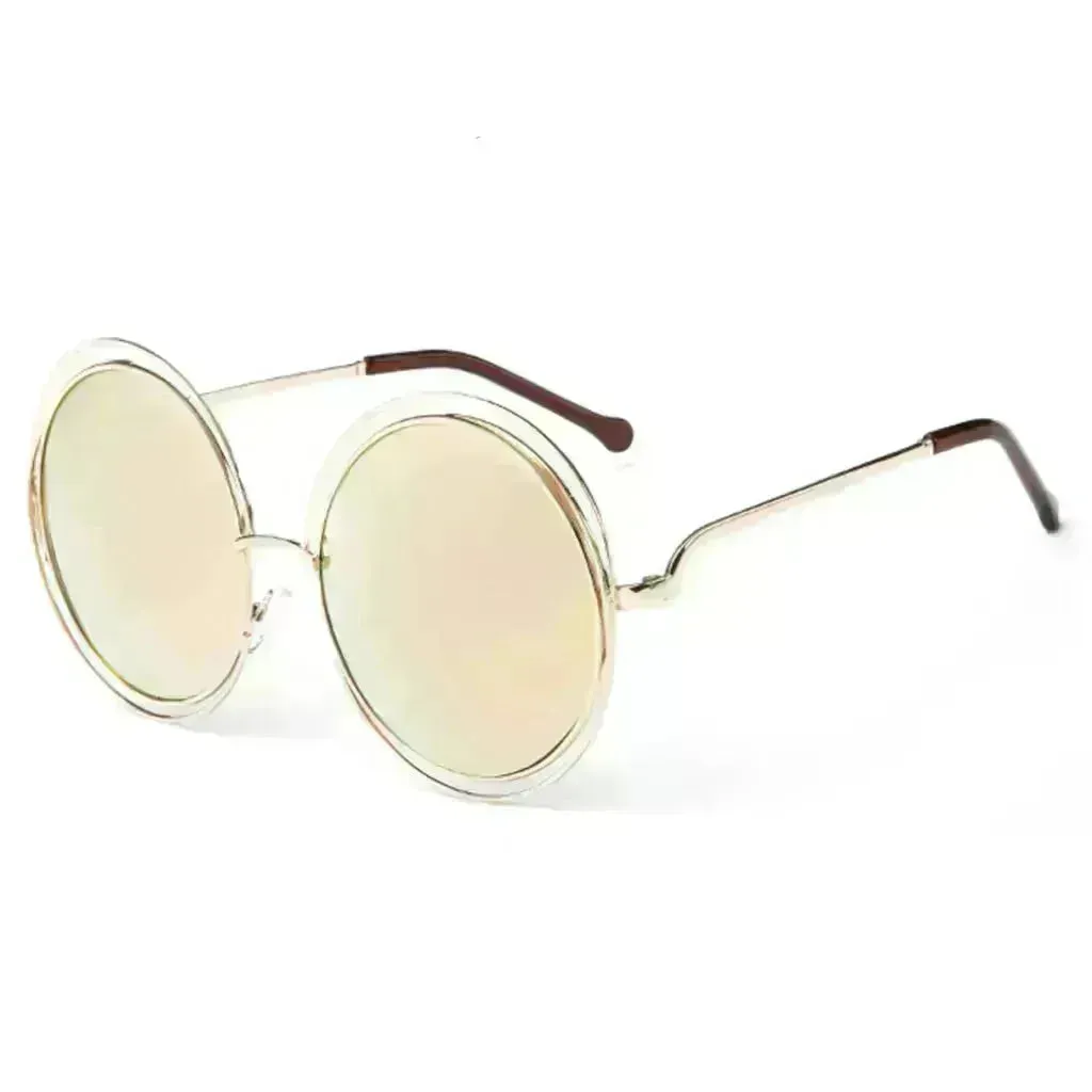 Large Frame Round Frame Unisex Sun Glasses True Film Ink Mirror Flat Light Mirror
