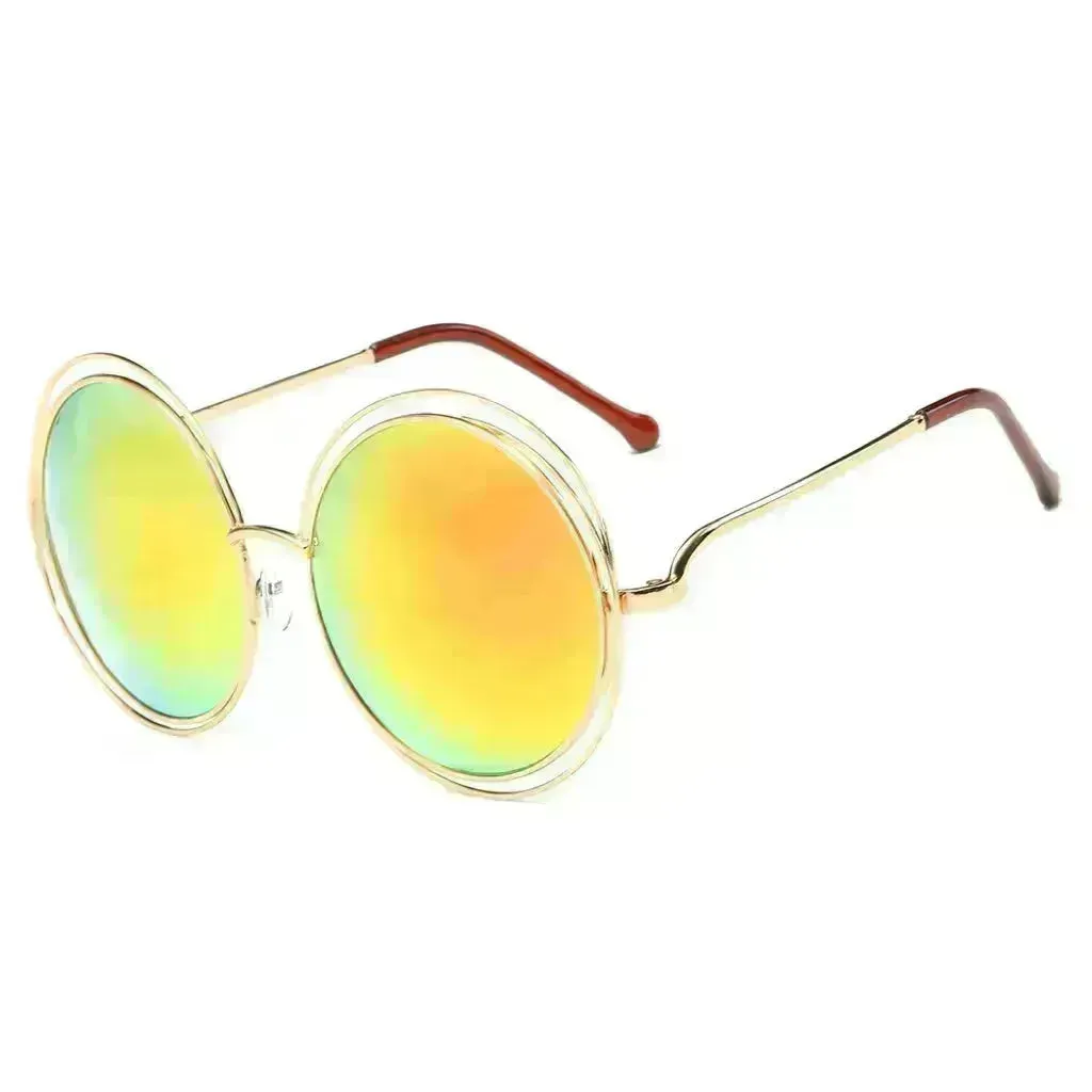 Large Frame Round Frame Unisex Sun Glasses True Film Ink Mirror Flat Light Mirror