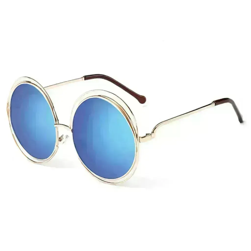 Large Frame Round Frame Unisex Sun Glasses True Film Ink Mirror Flat Light Mirror