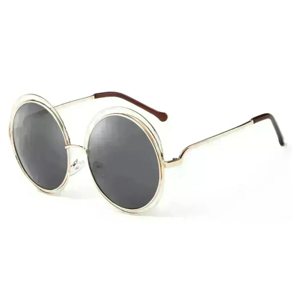 Large Frame Round Frame Unisex Sun Glasses True Film Ink Mirror Flat Light Mirror