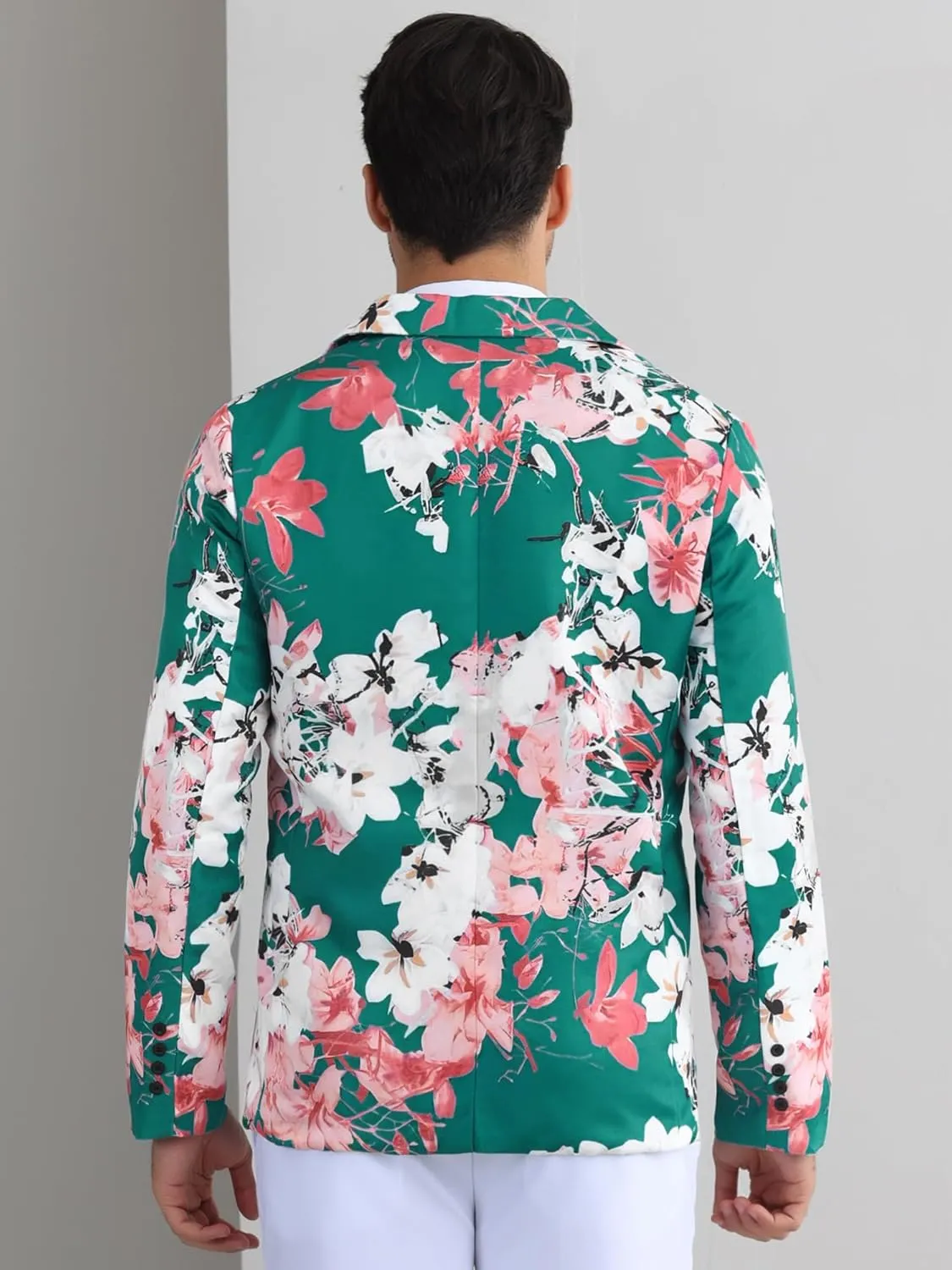 Lars Amadeus Floral Sport Coats for Men's Slim Fit Party Prom Flower Printed Blazers