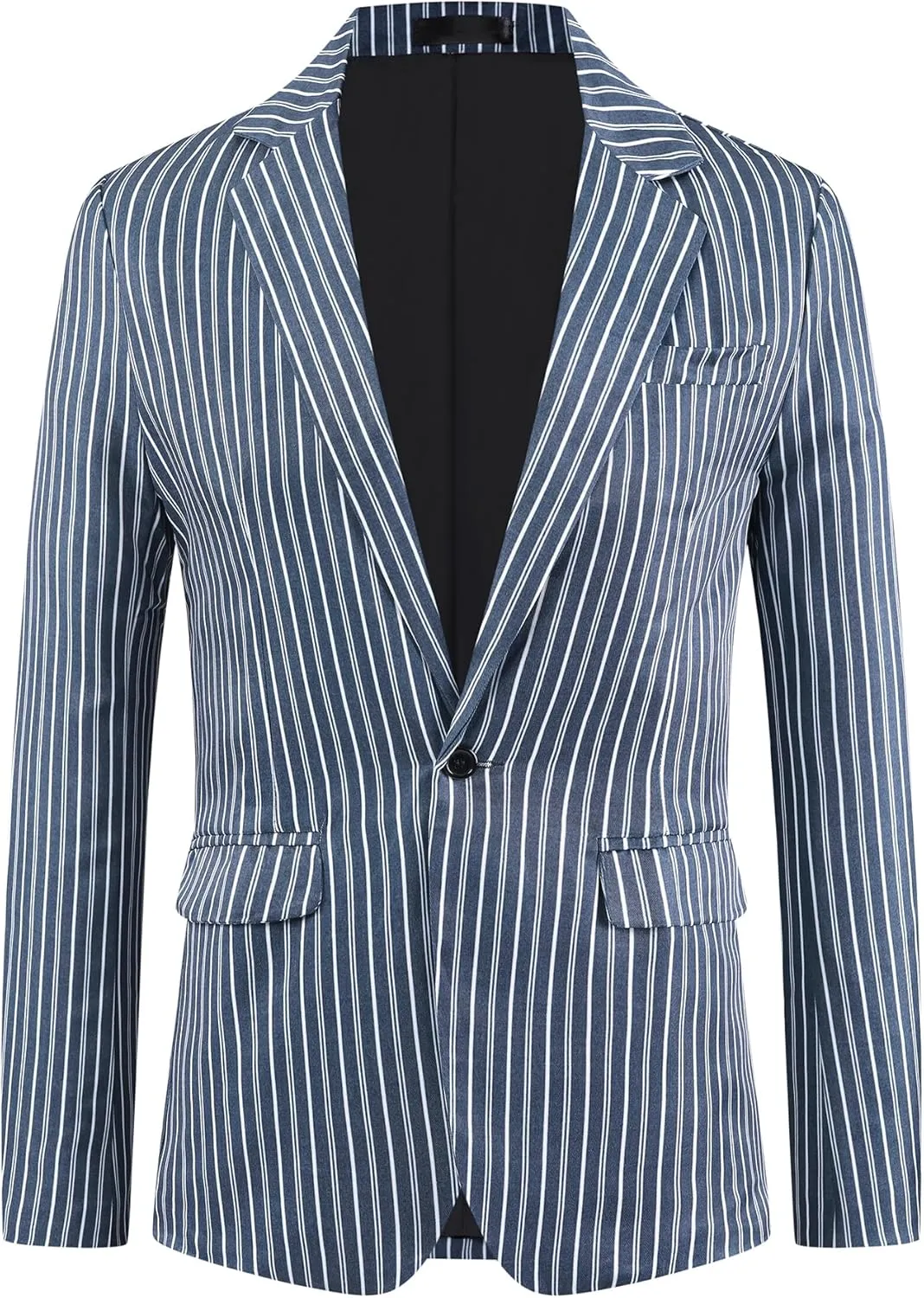 Lars Amadeus Striped Blazers for Men's One Button Slim Fit Contrasting Color Suit Jacket Business Stripe Sports Coats