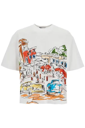 le t-shirt largo mc 246JS272 2102 PRINT CAPRI CARS WHITE