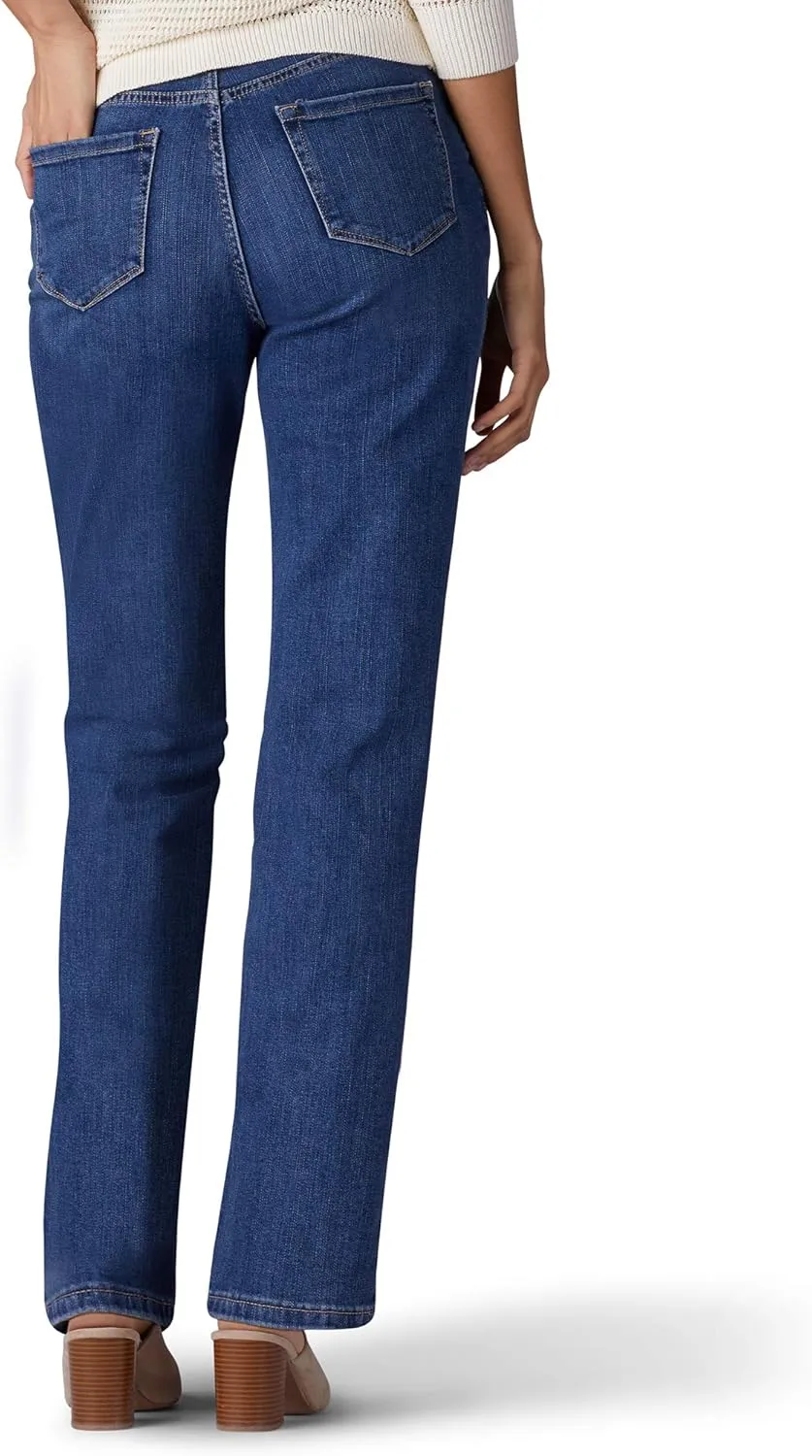 Lee Women's Petite Instantly Slims Classic Relaxed Fit Monroe Straight Leg Jean