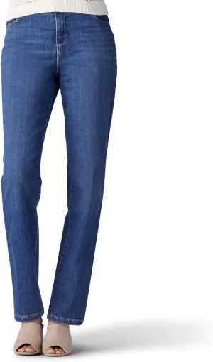 Lee Women's Petite Instantly Slims Classic Relaxed Fit Monroe Straight Leg Jean