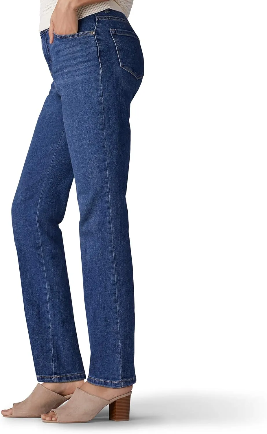 Lee Women's Petite Instantly Slims Classic Relaxed Fit Monroe Straight Leg Jean