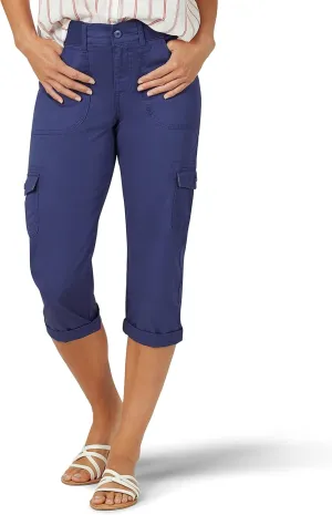 Lee Women's Relaxed Fit Austyn Knit Waist Cargo Capri Pant