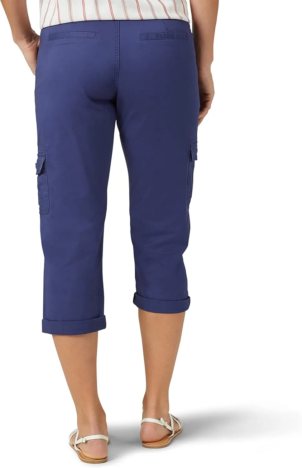Lee Women's Relaxed Fit Austyn Knit Waist Cargo Capri Pant