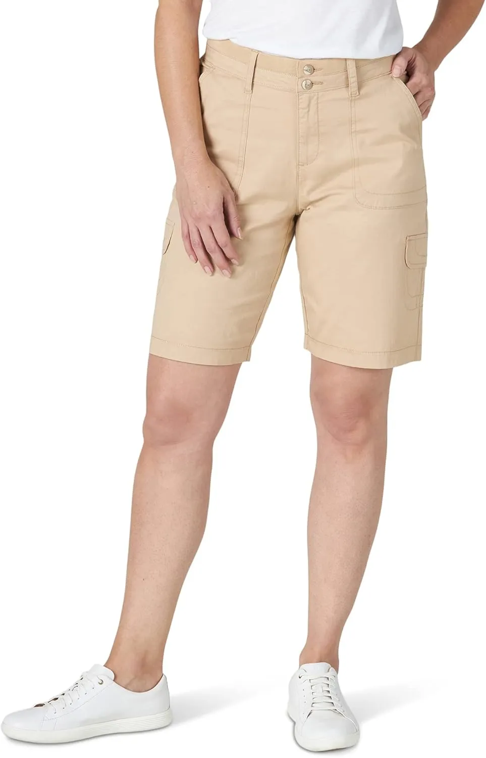 Lee Women's Relaxed Fit Avey Knit Waist Cargo Bermuda Short