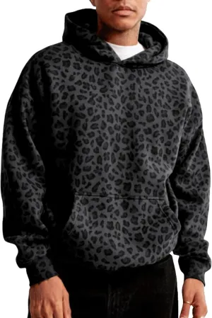 Leopard Print Hoodies Oversized Sweatshirts Hooded Women Cheetah Hoodie Y2k Streetwear Vintage 2000s Trendy 2024