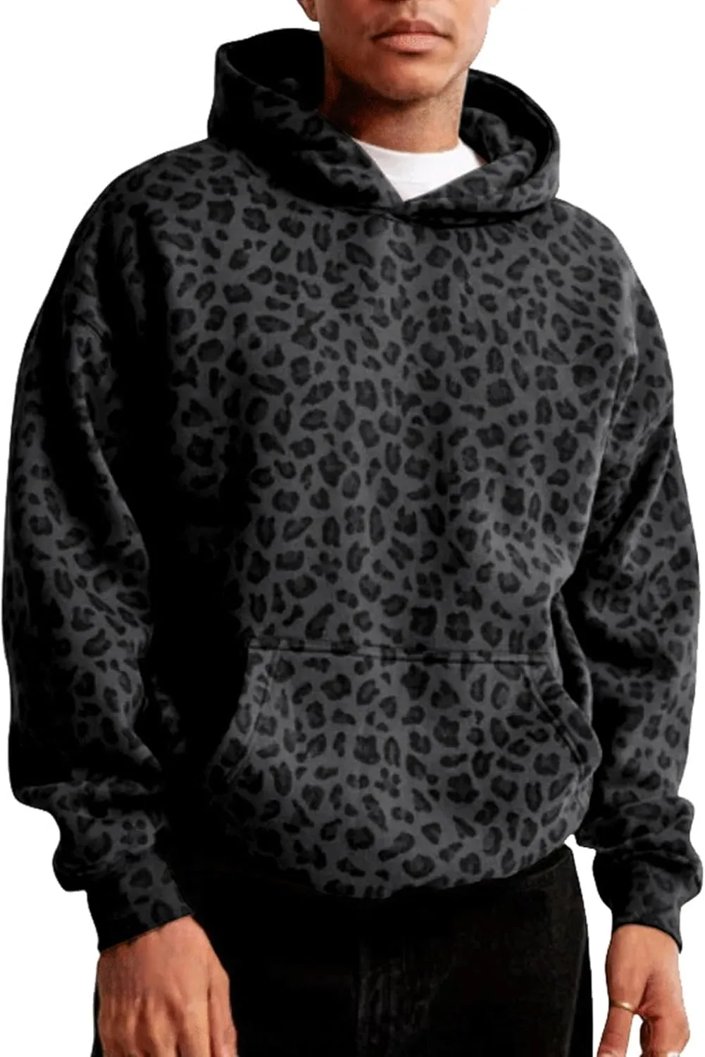 Leopard Print Hoodies Oversized Sweatshirts Hooded Women Cheetah Hoodie Y2k Streetwear Vintage 2000s Trendy 2024
