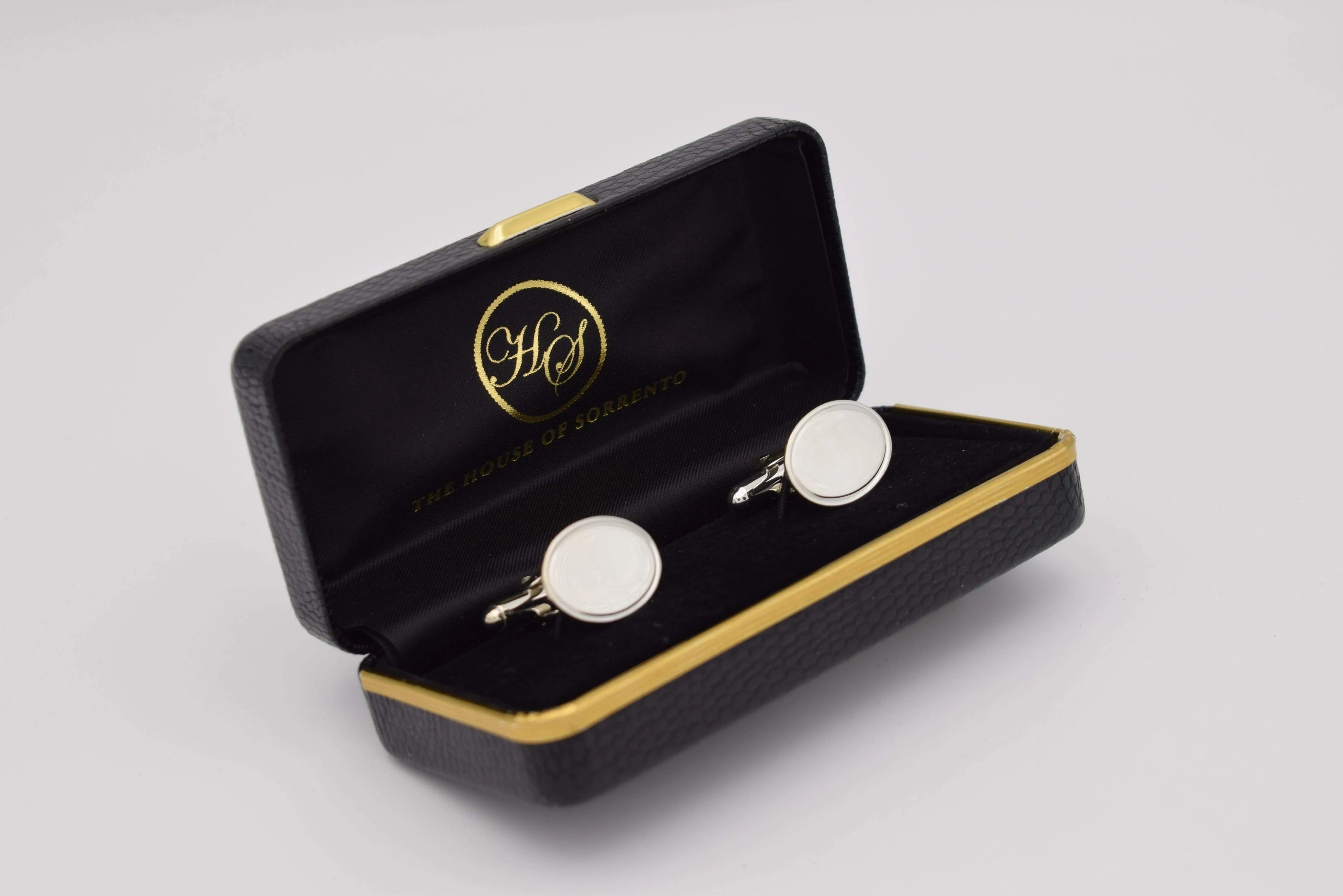 Lined Edge Oval Sterling Silver Cufflinks
