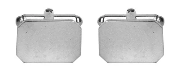 Lined Edge Rectangle sterling silver cufflinks