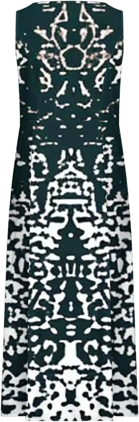 Linen Dress for Women Casual Cocktail Dresses Summer Sleeveless Cotton Linen Pocket Dress Loose Fit Beach Sundresses