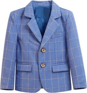 Little and Big Boy's Formal Blazers Casual Button Suit Jackets Dress School Sport Coats